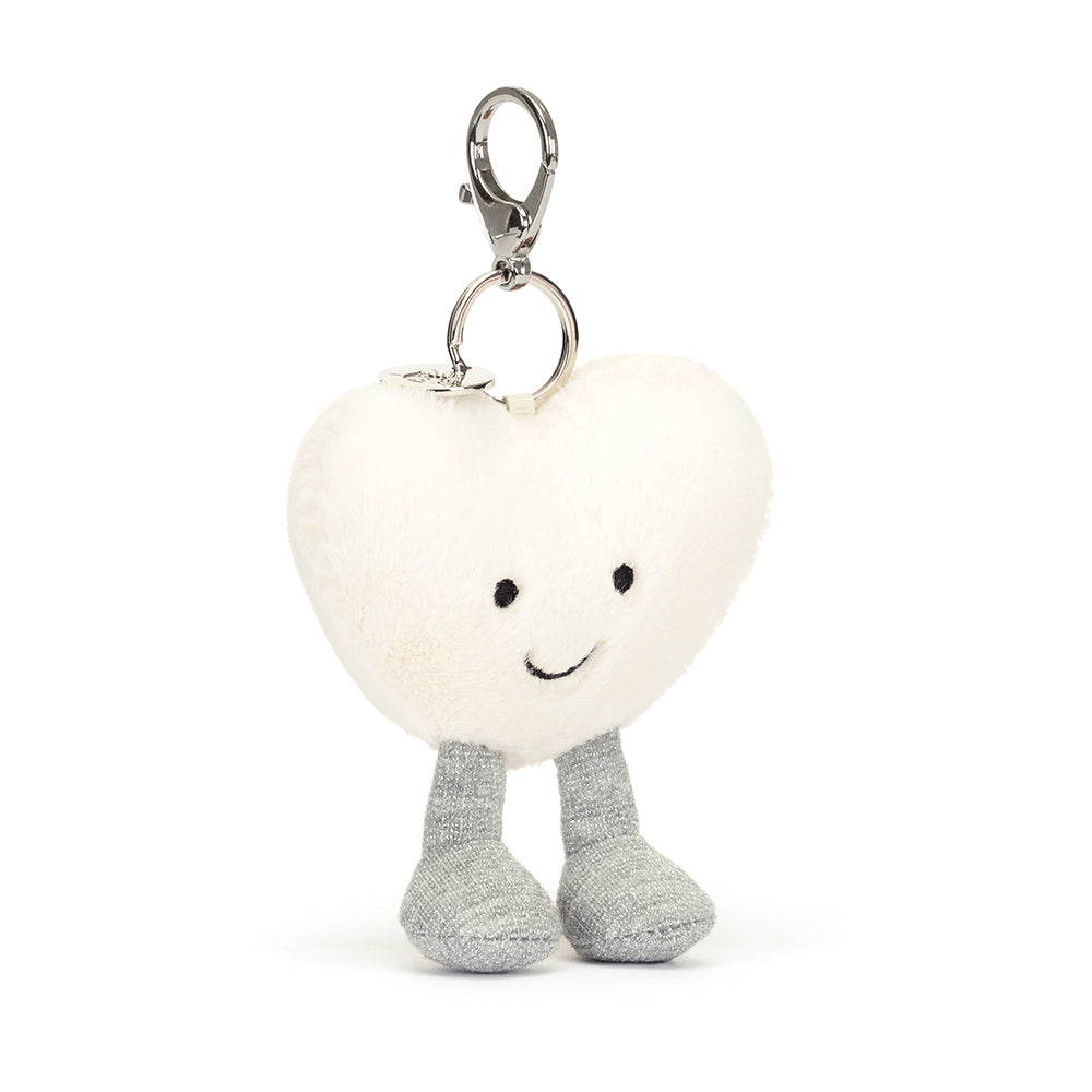 Amuseables Cream Heart Bag Charm - Jellycat